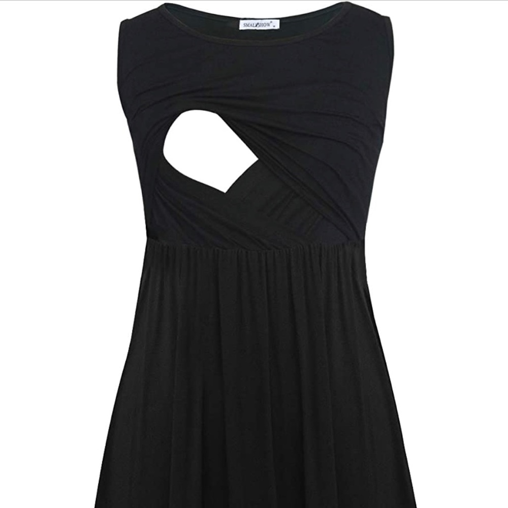 Black Breastfeeding dress